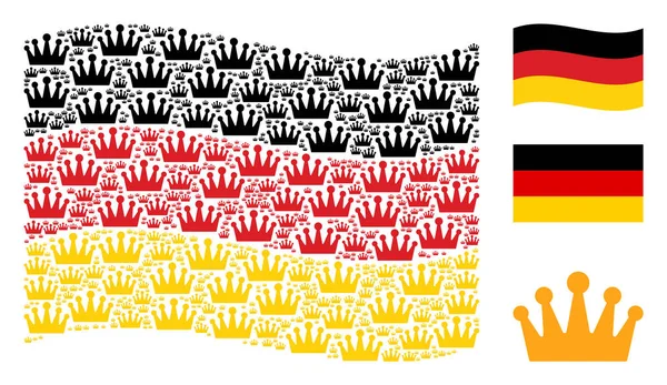 Deutschland-Fahnenmosaik aus Kronzeugen — Stockvektor