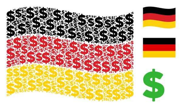 Almanya bayrağı desen doları öğelerin sallayarak