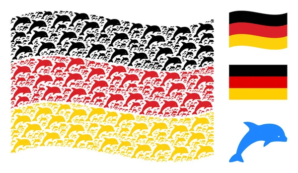 Almanya bayrağı mozaik yunus öğelerin sallayarak