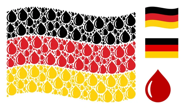 Almanya bayrağı desen damla simgelerin sallayarak