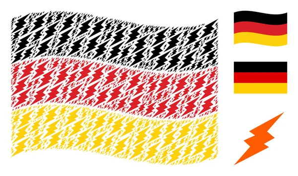 Almanya bayrağı kolaj Elektrik kıvılcım öğelerin sallayarak