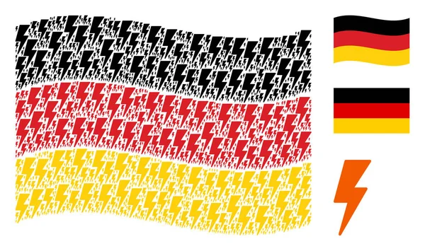 Almanya bayrağı desen elektrik Strike simgelerin sallayarak