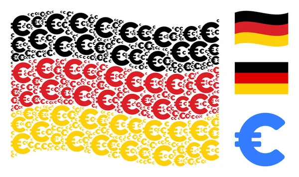 Simgeler Euro mozaiği Alman bayrağı sallayarak