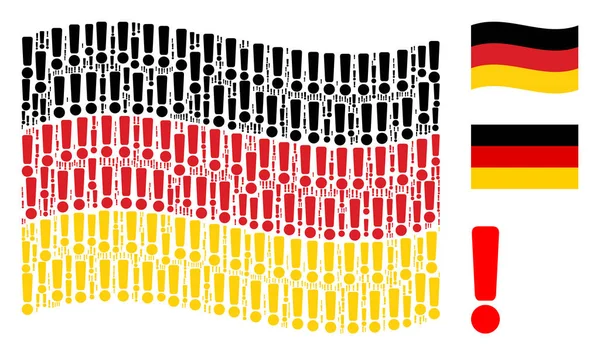 Almanya bayrağı mozaik ünlem işareti öğelerinin sallayarak