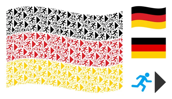 Almanya bayrağı mozaik çıkış yönünde maddelerin sallayarak