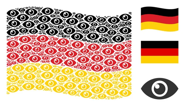 Alman bayrağı kolaj göz öğelerin sallayarak