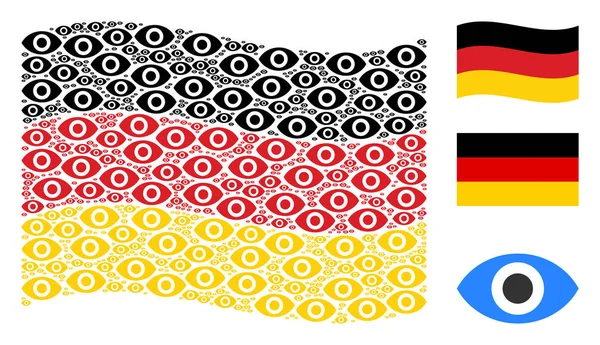 Alman bayrağı kolaj göz öğelerin sallayarak