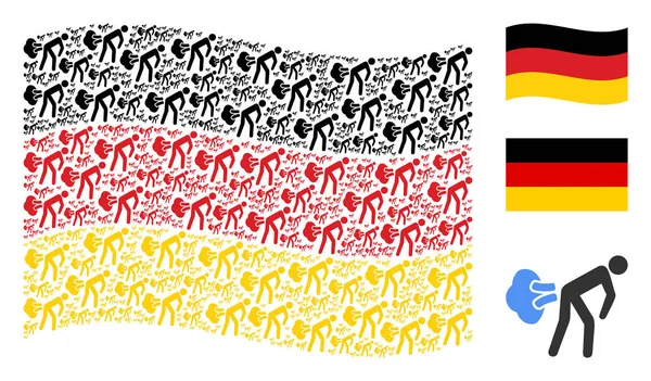 Almanya bayrağı desen osuruk sallayarak öğeleri gazları