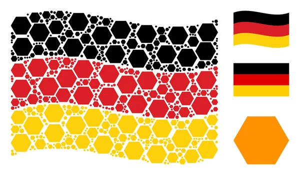 Almanya bayrağı desen dolgulu altıgen öğelerin sallayarak