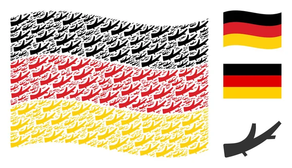 Almanya bayrağı desen yakacak odun simgelerin sallayarak