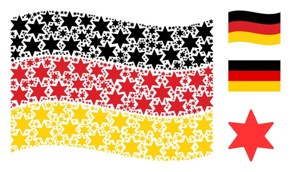 Almanya bayrağı desen havai fişek yıldızlı öğe sallayarak