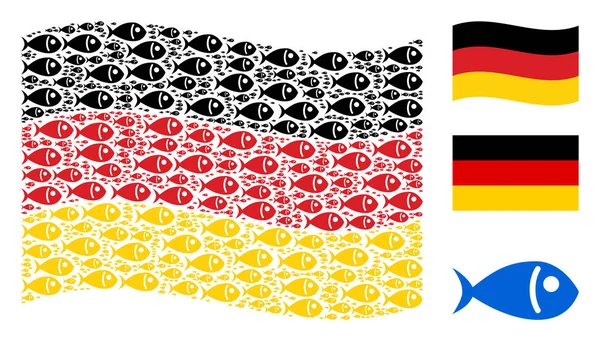 Alman bayrağı desen balık simgelerin sallayarak