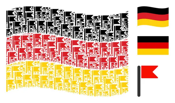 Ondeando la bandera de Alemania Mosaico de la bandera Artículos — Archivo Imágenes Vectoriales