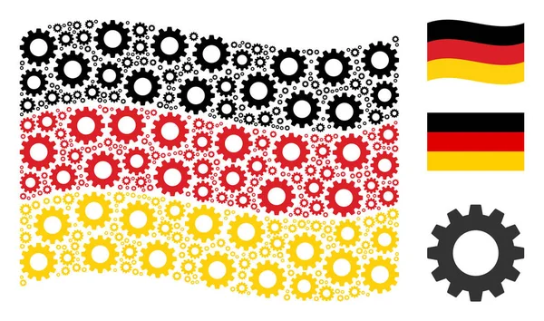 Almanya bayrağı desen dişli öğelerin sallayarak