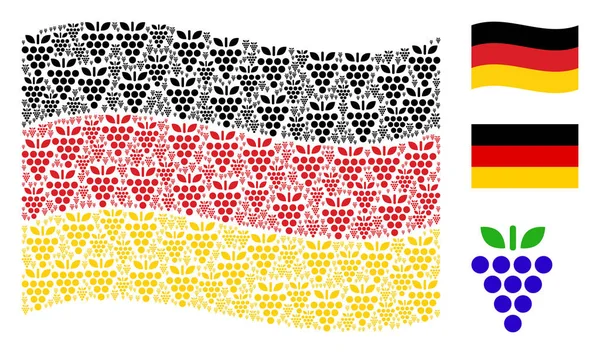 Alman bayrağı kolaj üzüm simgelerin sallayarak
