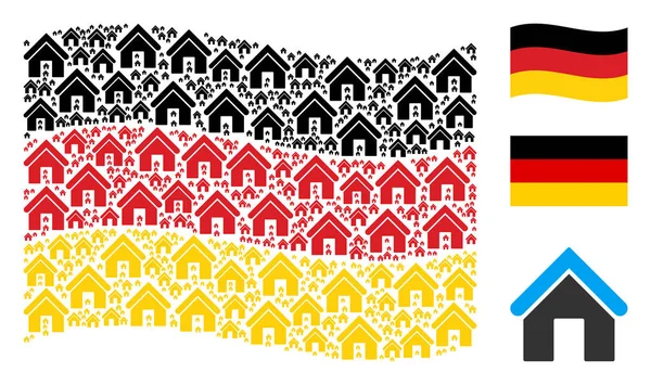 Almanya bayrağı desen ev simgelerin sallayarak