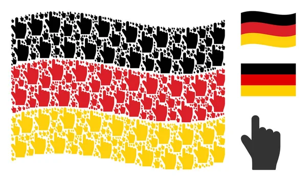 Alman bayrağı kolaj işaret parmağı öğelerin sallayarak