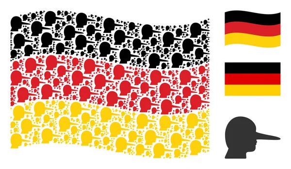 Ondeando patrón de bandera alemana de artículos de mentiroso — Archivo Imágenes Vectoriales