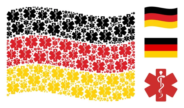 Almanya bayrağı desen hayat yıldız öğeleri sallayarak