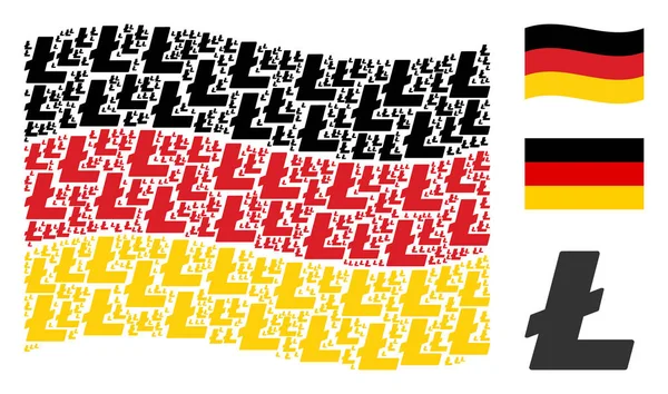 Almanya bayrağı desen Litecoin simgelerin sallayarak