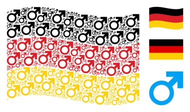 Almanya bayrağı desen Mars sembol simgeler sallayarak