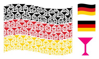 Martini cam Icons mozaiği Alman bayrağı sallayarak