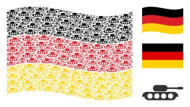 Almanya bayrağı desen Askeri Tank simgelerin sallayarak