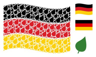 Alman bayrağı desen bitki yaprak simgelerin sallayarak