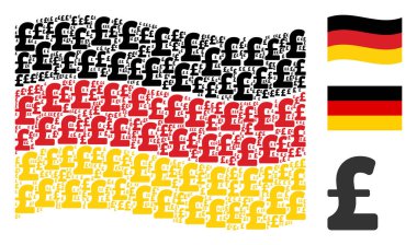 Almanya bayrağı mozaik Pound Sterling öğelerin sallayarak