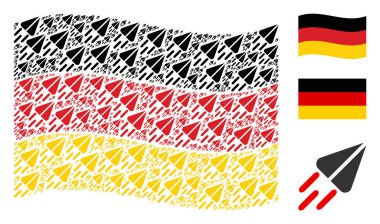 Almanya bayrağı desen uzay gemisi öğelerin sallayarak