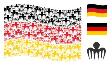 Almanya bayrağı mozaik Spectre ahtapot simgelerin sallayarak