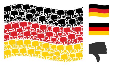 Almanya bayrağı kolaj başparmak simgeler aşağı sallayarak