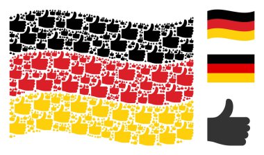 Simgeleri başparmak izi Alman bayrağı sallayarak