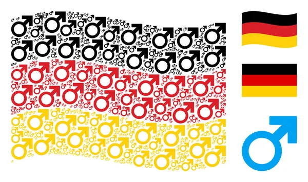 Almanya bayrağı desen Mars sembol simgeler sallayarak