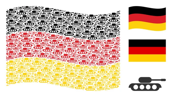 Almanya bayrağı desen Askeri Tank simgelerin sallayarak