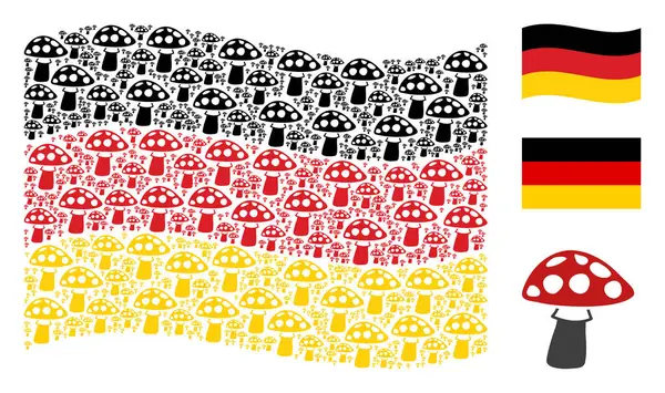 Almanya bayrağı kolaj mantar öğelerin sallayarak