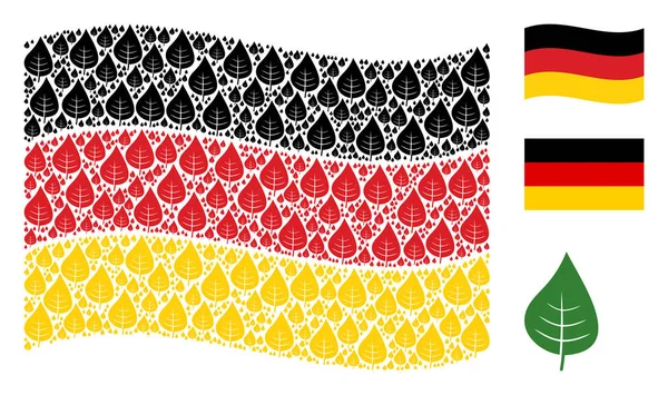 Almanya bayrağı desen bitki yaprak simgelerin sallayarak