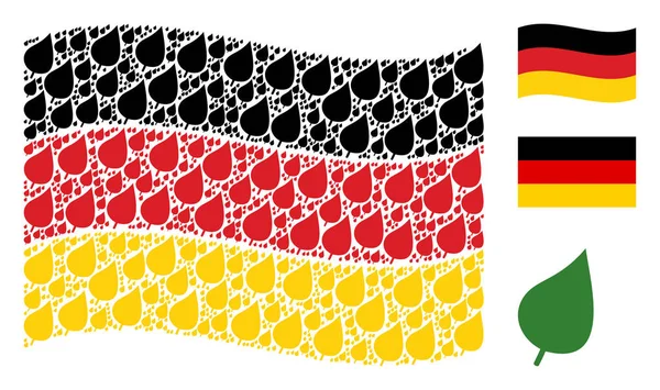 Alman bayrağı desen bitki yaprak simgelerin sallayarak