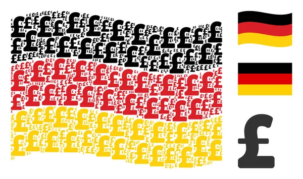 Almanya bayrağı mozaik Pound Sterling öğelerin sallayarak