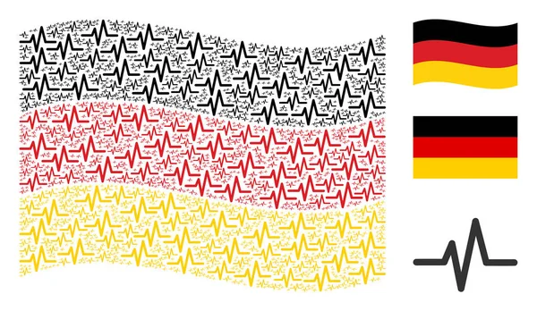 Alman bayrağı kolaj darbe simgelerin sallayarak