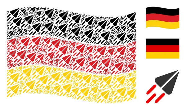 Almanya bayrağı desen uzay gemisi öğelerin sallayarak