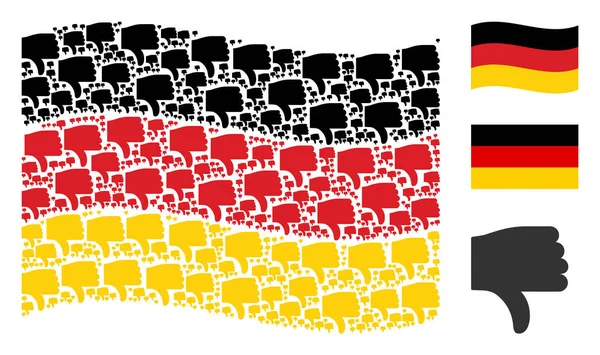 Almanya bayrağı kolaj başparmak simgeler aşağı sallayarak