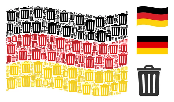 Almanya bayrağı desen çöp kutusu simgeler sallayarak