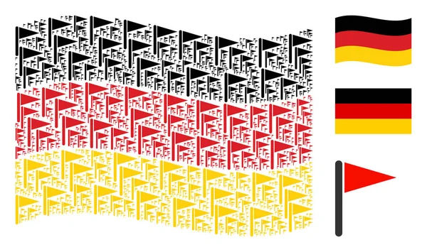 Almanya bayrağı mozaik üçgen bayrak öğelerin sallayarak