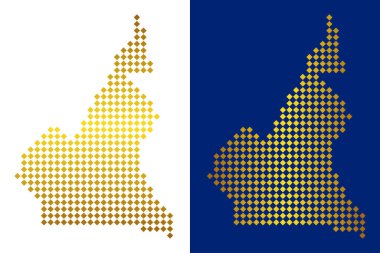Altın soyut Afrika Kamerun Haritası