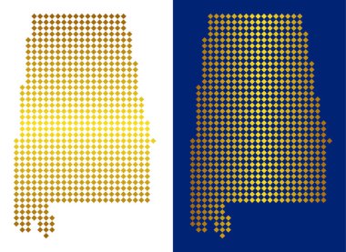 Altın soyut Alabama Eyalet harita