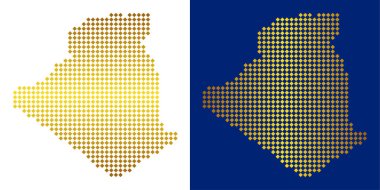 Altın noktalı Cezayir Haritası