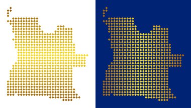 Altın soyut Angola Haritası