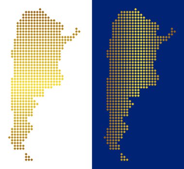 Altın soyut Arjantin harita