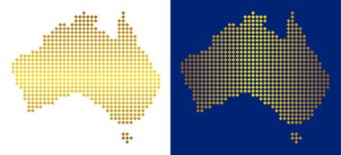 Altın noktalı Avustralya harita